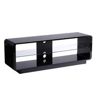 Lucia LCD TV Stand Large In High Gloss Black With Glass Shelf