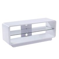 Lucia LCD TV Stand Medium In High Gloss White With Glass Shelf