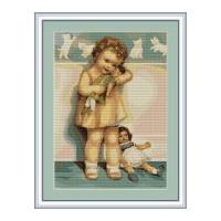 luca s counted cross stitch kit girl with doll