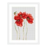 Luca-S Counted Cross Stitch Kit Four Poppies
