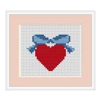 Luca-S Counted Cross Stitch Kit Heart 64mm x 50mm