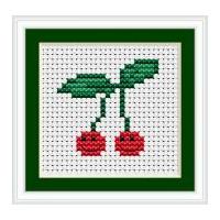 Luca-S Counted Cross Stitch Kit Cherries I 37mm x 35mm