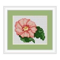 luca s counted cross stitch kit pink flower