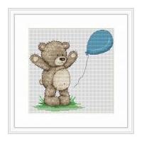 luca s counted cross stitch kit bruno with balloon