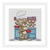 luca s counted cross stitch kit bruno in the kitchen