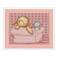 luca s counted cross stitch kit baby bear girl