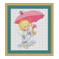 luca s counted cross stitch kit angel with umbrella