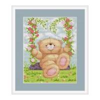 luca s counted cross stitch kit bear on a swing