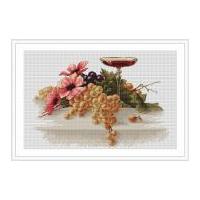 Luca-S Counted Cross Stitch Kit Flowers & Grapes