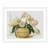Luca-S Counted Cross Stitch Kit Vase of Tulips