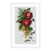 Luca-S Counted Cross Stitch Kit Red Roses & Grapes