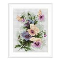 luca s counted cross stitch kit pansies