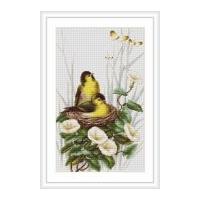 Luca-S Counted Cross Stitch Picture Kit Birds In The Nest