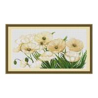 luca s counted cross stitch kit white poppies i