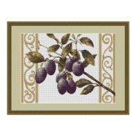 Luca-S Counted Cross Stitch Kit Plums on White