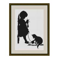 luca s counted cross stitch kit girl with cat