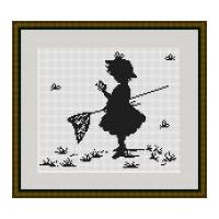 Luca-S Counted Cross Stitch Kit Girl with Butterflies