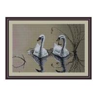 Luca-S Counted Cross Stitch Kit Swans Pair