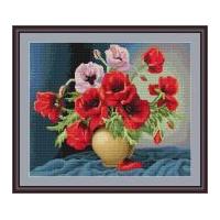 luca s counted cross stitch kit vase of poppies 30cm x 22cm