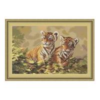 luca s counted cross stitch kit tiger cubs 42cm x 27cm