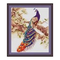 Luca-S Counted Cross Stitch Kit Peacock I 31cm x 36cm