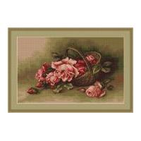 Luca-S Counted Cross Stitch Kit Basket with Flowers