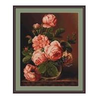 Luca-S Counted Cross Stitch Kit Vase of Roses