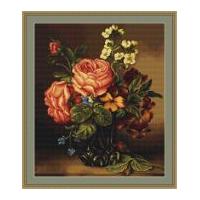 luca s counted cross stitch picture kit vase of roses flowers