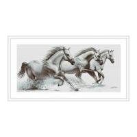 Luca-S Counted Cross Stitch Kit White Horses