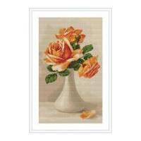 Luca-S Counted Cross Stitch Kit Peach Roses