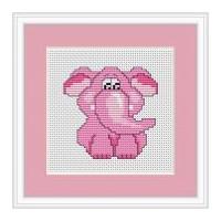 luca s counted cross stitch kit pink elephant