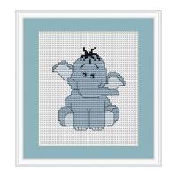 Luca-S Counted Cross Stitch Kit Blue Elephant