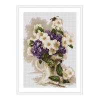 Luca-S Counted Cross Stitch Kit Vase With Jasmine