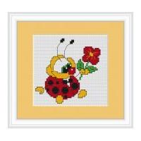 Luca-S Counted Cross Stitch Kit Ladybird with Flower