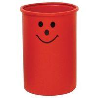 LUNAR RED OPEN TOP BIN WITH SMILEY FACE LOGO, 95 LITRE CAPACITY