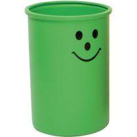 LUNAR GREEN OPEN TOP BIN WITH SMILEY FACE LOGO, 95 LITRE CAPACITY