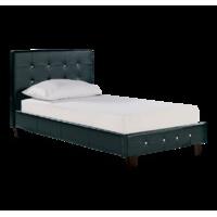 lucy faux leather bed black king size