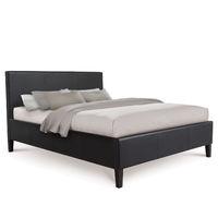 luxury leather bed small double black