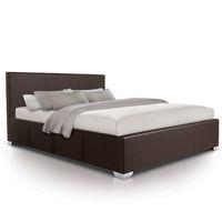 luxury leather extra storage ottoman bed double brown