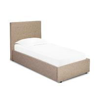 lucca upholstered bed frame single beige