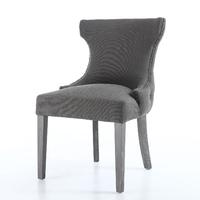 Luxembourg Antique Grey Fabric Accent Chairs