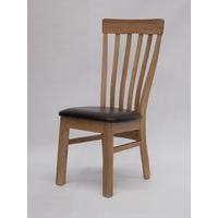 Lucia Bycast Leather Solid Oak Dining Chairs