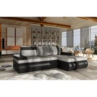 Luxemburg Modern Corner Sofa Bed In Black And Grey
