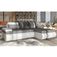 Luxemburg Modern Corner Sofa Bed In White And Grey