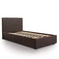 Luxury Leather Front Drawer Bed - Single - Brown