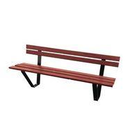 LUTON SEAT - l 2000MM - WOOD SLATS IN MAHOGANY STAIN FINISH + STEEL STRUCTURE ZINC PRIMED & PAINT