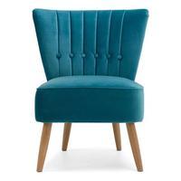 Lucy Velvet Button Cocktail Chair, Teal