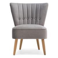 Lucy Velvet Button Cocktail Chair, Grey