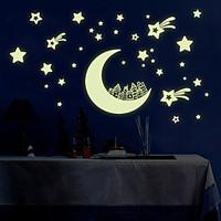 Luminous DIY Fashion Moon City Star Luminous Wall Stickers PVC Removable Bedroom Living Room Wall Decals