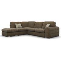 lush fabric corner sofa with ottoman charles nutmeg left hand